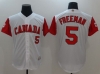 Canada #5 Freddie Freeman White 2017 World MLB Classic Jersey