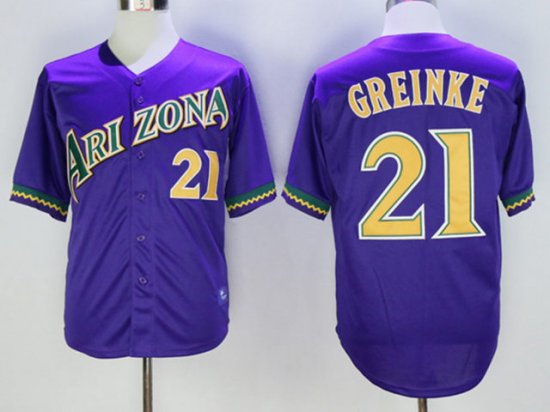 Arizona Diamondbacks #21 Zack Greinke Throwback Purple Jersey