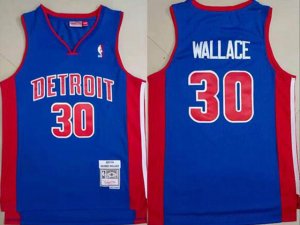 Detroit Pistons #30 Rasheed Wallace Blue 2003-04 Hardwood Classics Jersey