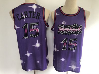 Toronto Raptors #15 Vince Carter Purple Starry Hardwood Classics Jersey