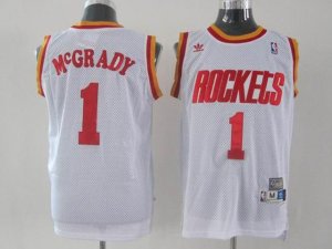 Houston Rockets #1 Tracy McGrady White Hardwood Classic Jersey