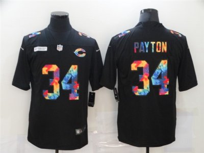 Chicago Bears #34 Walter Payton Black Rainbow Vapor Limited Jersey