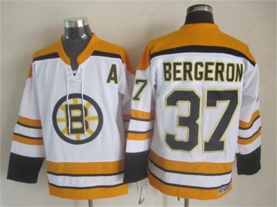 Boston Bruins #37 Patrice Bergeron Vintage CCM White Jersey