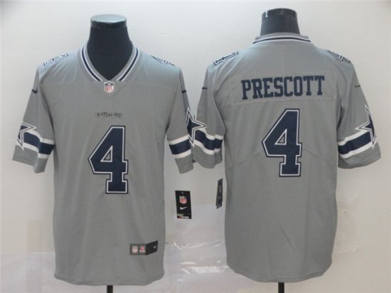 Dallas Cowboys #4 Dak Prescott Gray Inverted Limited Jersey|COWBOYS4GI ...