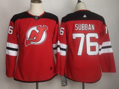 Women's Youth New Jersey Devils #76 P.K. Subban Red Jersey
