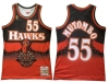 Atlanta Hawks #55 Dikembe Mutombo Red Hardwood Classics Jersey