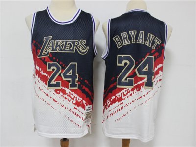 Los Angeles Lakers #24 Kobe Bryant White Independence Day Hardwood Classic Jersey