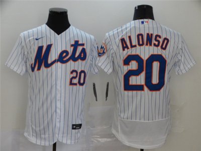 New York Mets #20 Pete Alonso White Flex Base Jersey