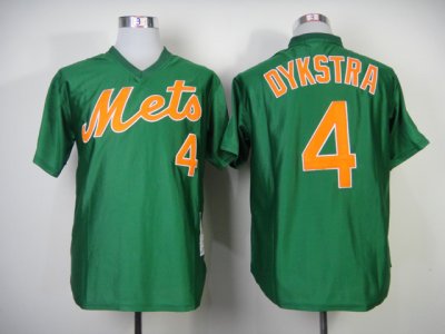 New York Mets #4 Lenny Dykstra Throwback Green Jersey