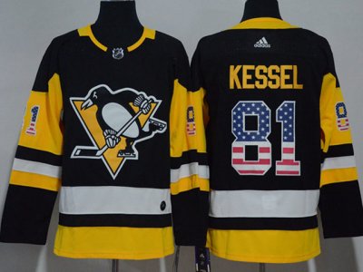 Pittsburgh Penguins #81 Phil Kessel Black USA Flag Fashion Adidas Jersey