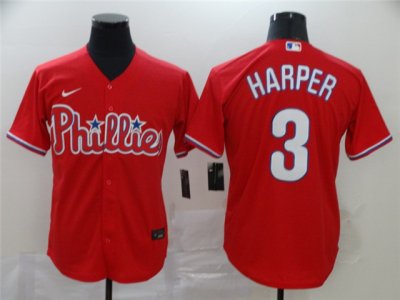 Philadelphia Phillies #3 Bryce Harper Red Cool Base Jersey