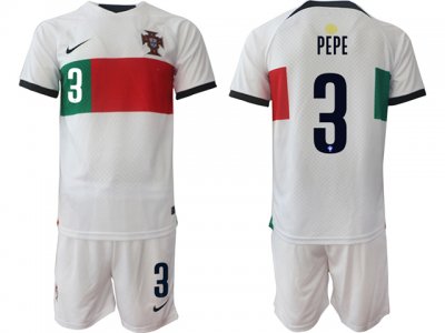 National Portugal #3 Pepe Away White 2022/23 Soccer Jersey