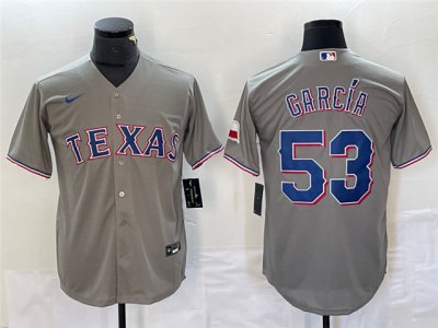 Texas Rangers #53 Adolis Garcia Gray Cool Base Jersey