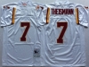 Washington Redskins #7 Joe Theismann Throwback White Jersey