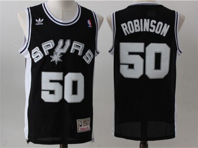 San Antonio Spurs #50 David Robinson Black Hardwood Classics Jersey