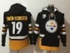 Pittsburgh Steelers #19 Juju Smith-schuster Black Pocket Pullover Hoodie Jersey