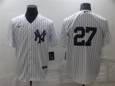 New York Yankees #27 Giancarlo Stanton White Without Name Cool Base Jersey