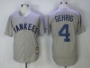 New York Yankees #4 Lou Gehrig Gray Cooperstown Collection Cool Base Jersey