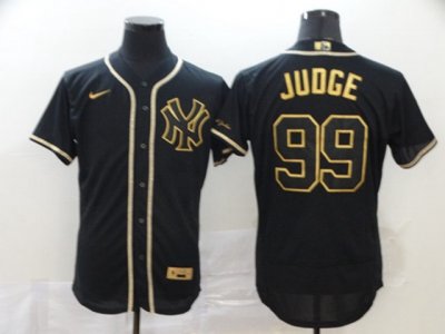 New York Yankees #99 Aaron Judge Black Golden Flex Base Jersey