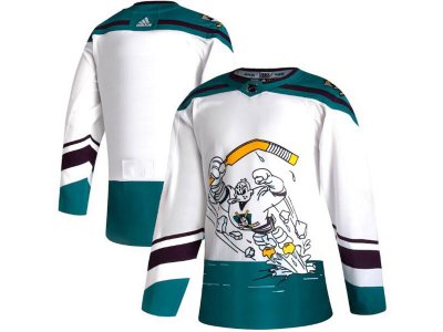 Anaheim Mighty Ducks Custom #00 White 2021 Reverse Retro Jersey