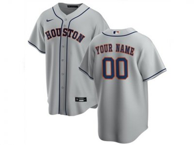 Houston Astros Custom #00 Gray Cool Base Jersey