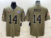 Buffalo Bills #14 Stefon Diggs 2022 Olive Salute To Service Limited Jersey