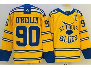 St. Louis Blues #90 Ryan O'Reilly Yellow 2022/23 Reverse Retro Jersey