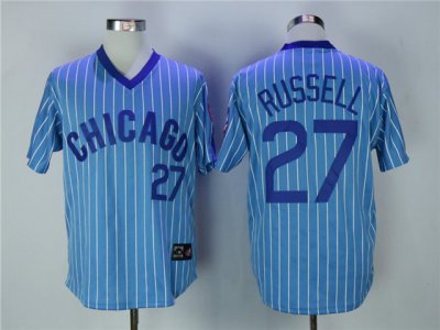 Chicago Cubs #27 Addison Russell Blue Stripe 1978 Turn Back The Clock Jersey