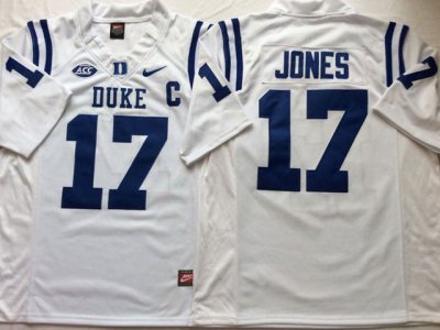 NCAA Duke Blue Devils #17 Daniel Jones White College Football Jersey