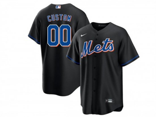 New York Mets #00 Black Cool Base Custom Jersey