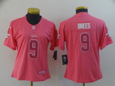 Women's New Orleans Saints #9 Drew Brees Pink Vapor Untouchable Limited Jersey