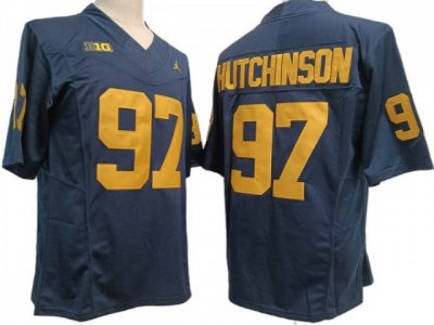 NCAA Michigan Wolverines #97 Aidan Hutchinson Navy F.U.S.E. Vapor Limited Jersey