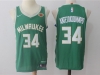 Milwaukee Bucks #34 Giannis Antetokounmpo Green Authentic Jersey