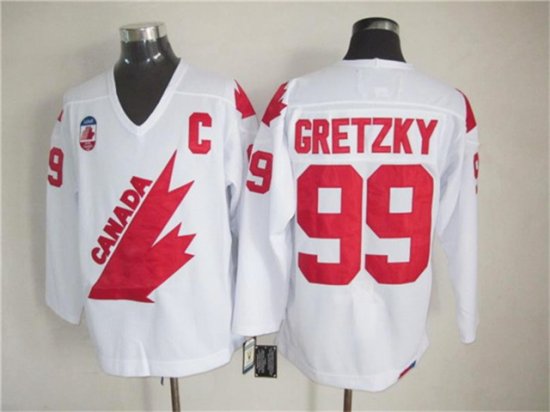 1991 Canada Cup Team Canada #99 Wayne Gretzky CCM Vintage White Hockey Jersey