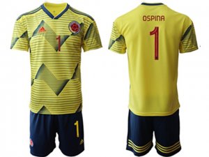 National Colombia #1 Ospina Home Yellow 2019/20 Soccer Jersey