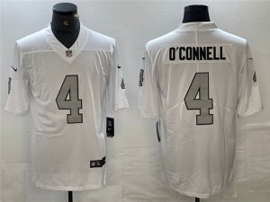 Las Vegas Raiders #4 Aidan O'Connell White Color Rush Limited Jersey