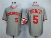 Cincinnati Reds #5 Johnny Bench 1976 Throwback Gray Jersey
