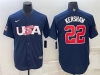 USA #22 Clayton Kershaw Navy 2023 World Baseball Classic Jersey