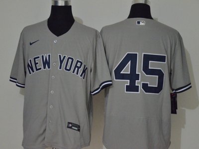 New York Yankees #45 Gerrit Cole Gray Flex Base Jersey