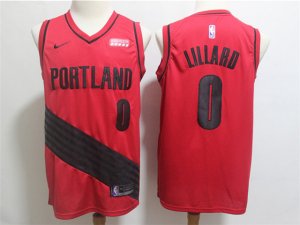 Portland Trail Blazers #0 Damian Lillard Red Swingman Jersey