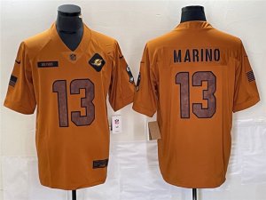 Miami Dolphins #13 Dan Marino 2023 Brown Salute To Service Limited Jersey
