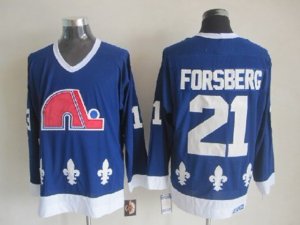 Quebec Nordiques #21 Peter Forsberg CCM Vintage Blue Jersey