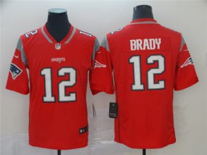 New England Patriots #12 Tom Brady Red Inverted Limited Jersey