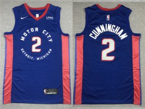 Detroit Pistons #2 Cade Cunningham 2020-21 Blue City Edition Swingman Jersey