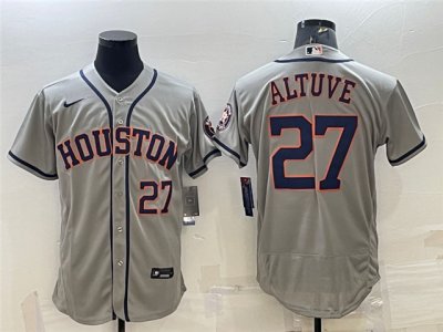Houston Astros #27 Jose Altuve Gray Flex Base Jersey