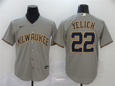 Milwaukee Brewers #22 Christian Yelich Gary Cool Base Jersey