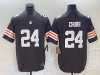 Cleveland Browns #24 Nick Chubb Brown Vapor Limited Jersey