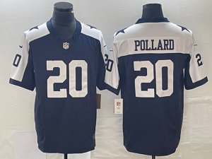 Dallas Cowboys 20 Tony Pollard Thanksgiving Blue Vapor F.U.S.E. Limited Jersey