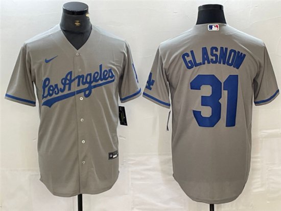 Los Angeles Dodgers #31 Tyler Glasnow Gray Jersey