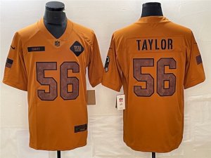 New York Giants #56 Lawrence Taylor 2023 Brown Salute To Service Limited Jersey